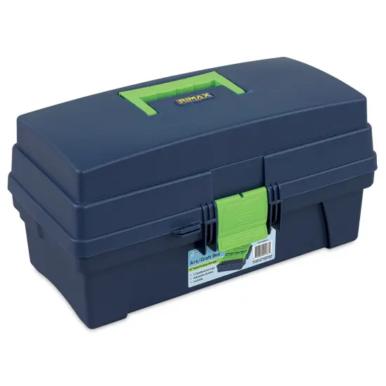 Artist Select Plastic Box - 8" x 7" x 14", Blue/Green Trim, 2 Tray {1}
