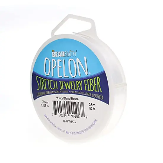 Beading Cord &ndash; Stretch Jewelry Fiber &ndash; White, 0.7mm Diameter, 25 Meter {2}