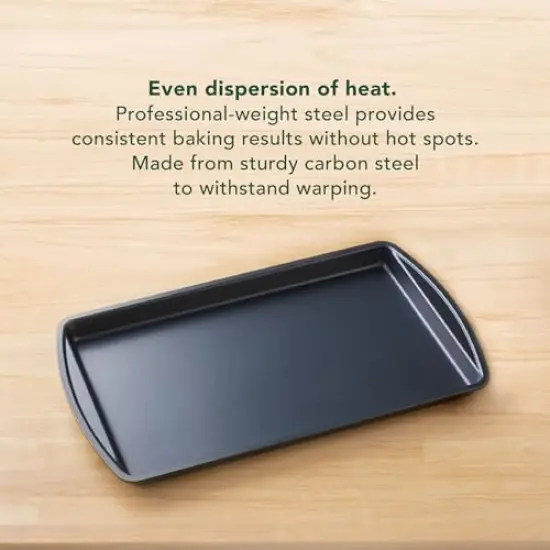 (Set of 3)Cookie & Baking Sheets&ndash; Non-Stick Coated Steel, Dishwasher Safe, Oven Safe up to 450 Degrees, includes Large/Med/Small Pans {6}