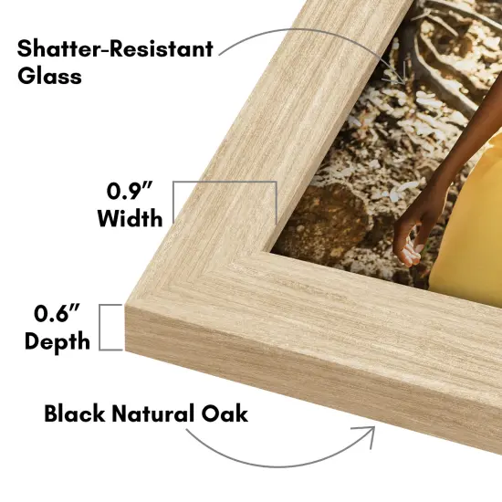 Americanflat Gallery Wall Picture Frames - Set of 10 - 8x10 (2), 5x7 (4), 4x6 (4) - Picture Frame Set - Shatter Resistant Glass - Adjustable Hanging Hardware - Easel for Table Display Oak {3}