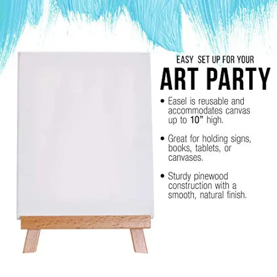 10.5" Small Tabletop Display Stand A-Frame Artist Easel - Beechwood Tripod, Kids Student Classroom School Painting Party Table Desktop Easel - Portable Canvas Photo Picture Sign Holder, 1-Pack {5}