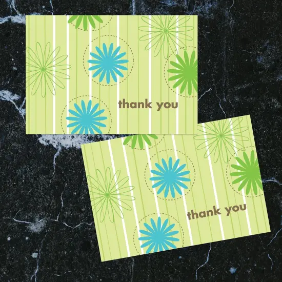 Great Papers! Thank You Note Card and White Envelope, Daisy Stripes, 4.75" x 3.375"(folded), 24 count {3}