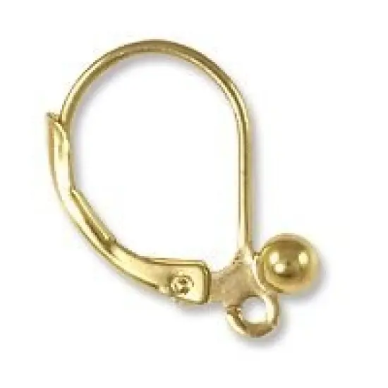 Leverback Earring with 3mm Bead Gold Filled {3}