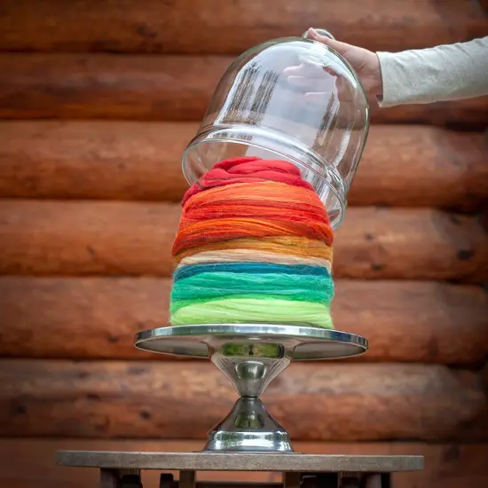 5oz Merino Silk Luxe Blends - Roving for Spinning, Felting, and Blending. Merino Wool + Glossy Mulberry Silk + Premium Tussah Silk. Royal Velvet {5}