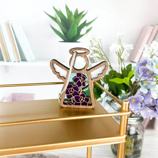 3.5" (H) Larkspur Ornament - Handcrafted in Texas - Mother's Angels&reg; Christmas Angel Wings Figurine {3}