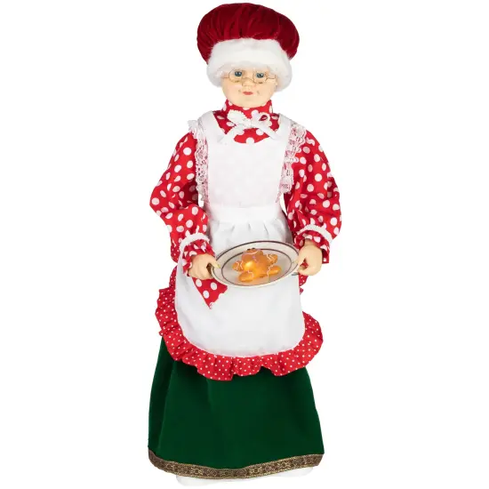 Northlight 24" Animated and Musical Mrs. Claus with Gingerbread Cookie Christmas Figure Red {3}