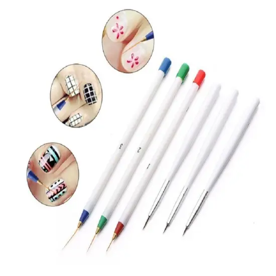 Kitcheniva Nail Art Liner Design Brushes Set 6 Pcs {1}