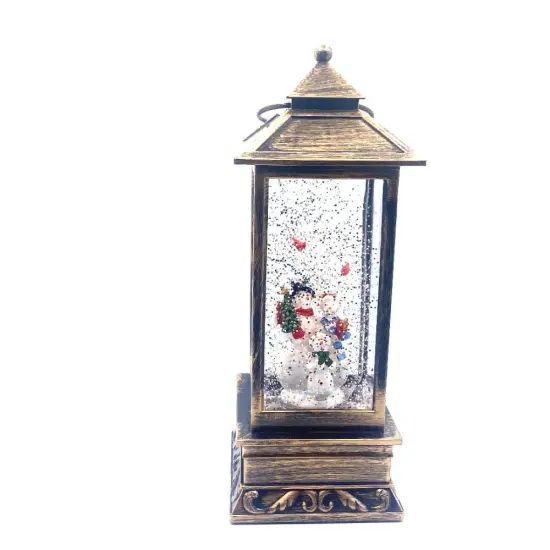 Snow Globe Lantern Snowman Family 11"H {1}