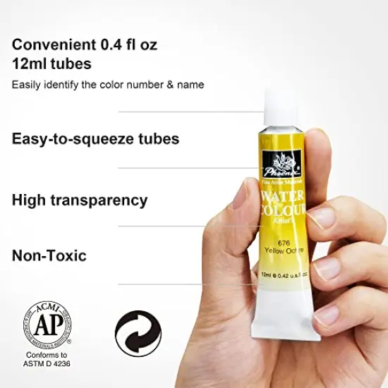 Watercolor Paint Set 24x12ml / 0.4 Fl Oz Tubes Non-toxic Water Color Paints Great Value Painting Art Supplies for Adults, Kids, Artists & Beginners {5}