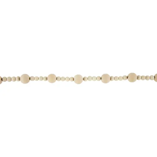 Northlight 6' Cream Wooden Beads Christmas Garland, Unlit Ivory {6}