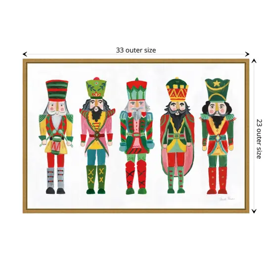 Holiday Nutcrackers I by Farida Zaman Framed Canvas Wall Art {4}