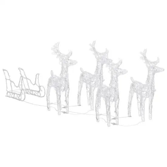 4Pcs Acrylic Reindeers and Sleigh Christmas Decoration {1}