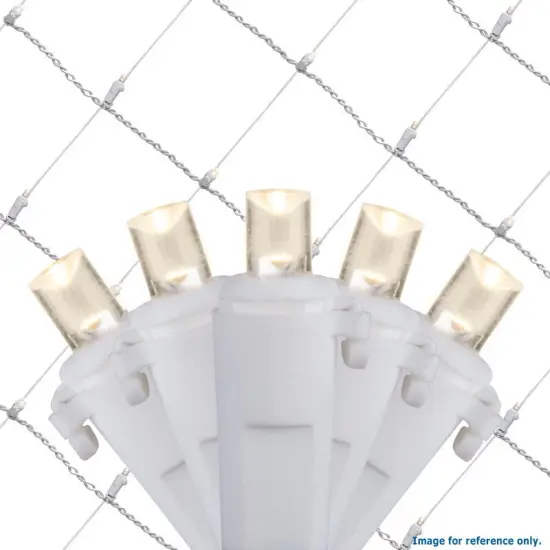 4x6 Ft. 5mm LED Net Lights - 100 Warm White Lamps on White Wire {1}