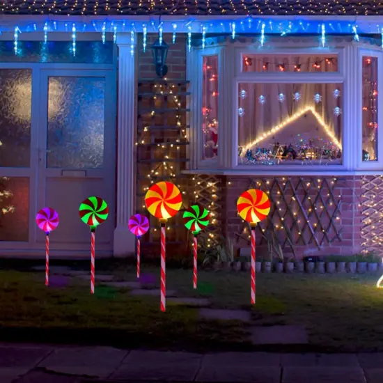 Solar Christmas Candy Light Waterproof Solar Lollipops {2}