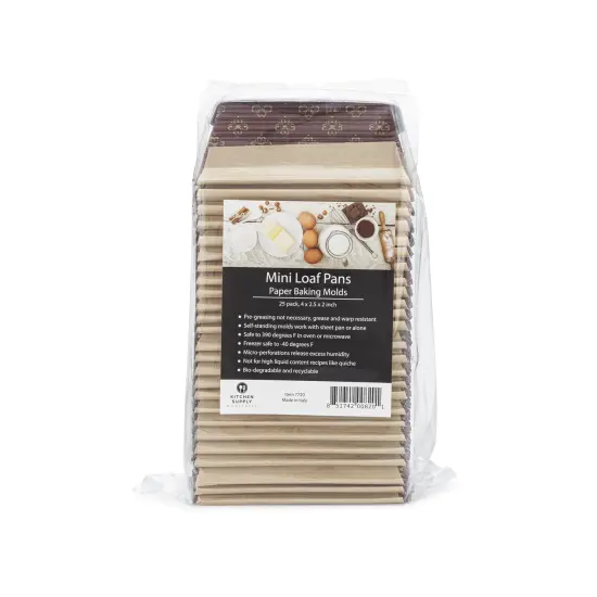 Mini Loaf Paper Baking Pan 25-Pack, 4 x 2 x 2 Inches {5}