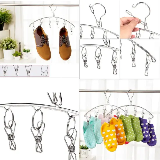 Kitcheniva Stainless Steel Laundry Drying Rack With 10 Clips {5}