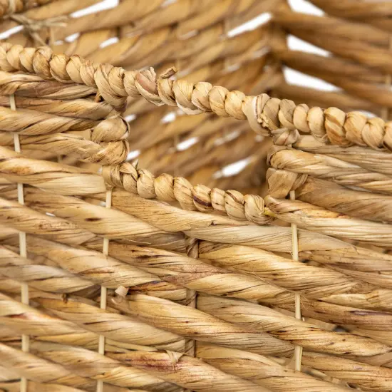 Northlight Set of 3 Camel Beige Woven Water Hyacinth Lidded Square Storage Baskets 15.5" {5}