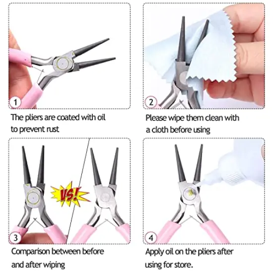 3 Pack Jewelry Pliers Set Tools Includes Needle Nose Pliers Round Nose Pliers Wire Cutters Chain Nose Pliers for Jewelry Making Repair, Wire Wrapping, Beading and Crafts {5}