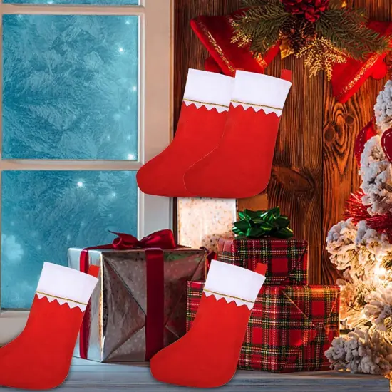 Kitcheniva 14" Red Felt Christmas Stockings {4}