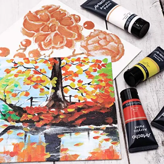 Professional Acrylic Paint Set, 24 Basic Colors Tubes ( 60ml / 2.02oz ) Art Craft Paints for Canvas Painting, Rock, Wood, Fabric, Art Supplies for Professional Artists, Adults, Students, Kids, Beginners {2}