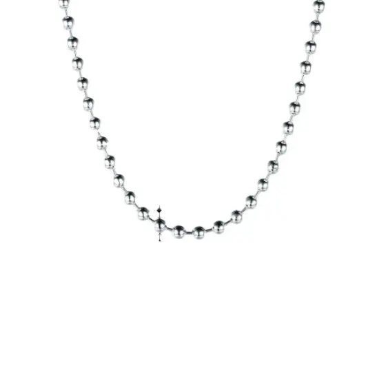 Kitcheniva 925 Sterling Silver Bead Chain Necklace {6}