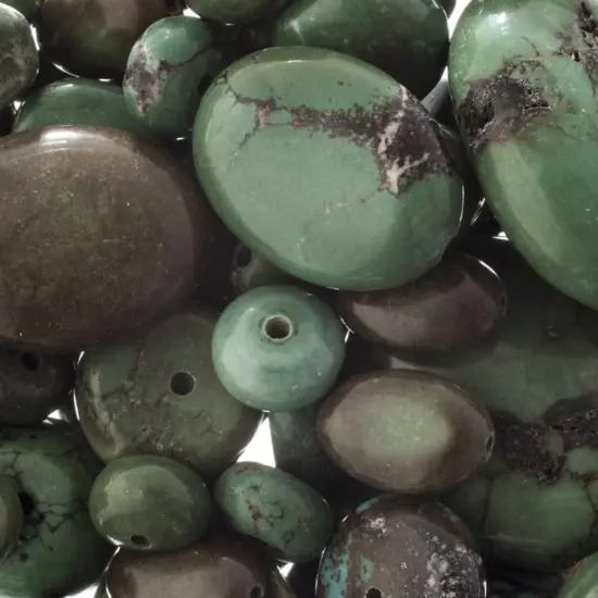 Earth's Jewels Turquoise Green & Black Natural Stone Bead Assortment {2}