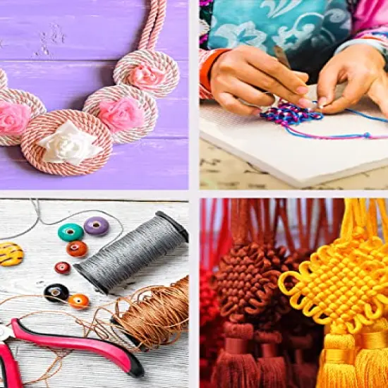 164 yards Mandala Crafts Nylon Satin Cord - 0.5mm Nylon Cord for Jewelry Making Beading - 164 Yds Braided Nylon Satin String Brown Nylon String for Bracelets Rattail Trim Chinese Knot {6}