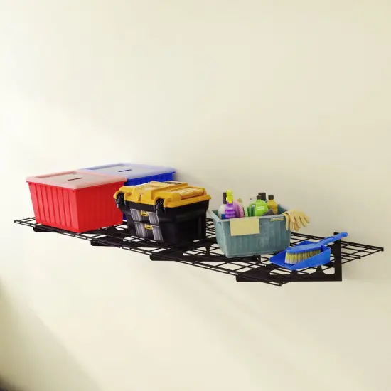 Wall Shelf Garage Storage Wall Mounted Floating Rack. Black {3}