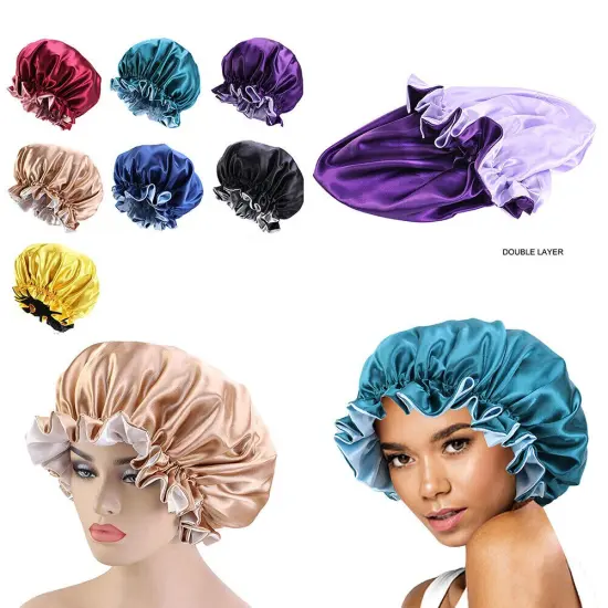 Kitcheniva Double Sided Satin Night Sleep Head Cover With Elastic Band Champagne {2}