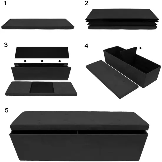 Sorbus Storage Bench Chest Collapsible Folding Bench {5}