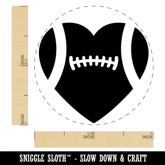 Heart Shaped Football Sports Self-Inking Rubber Stamp for Stamping Crafting Planners Red {1}