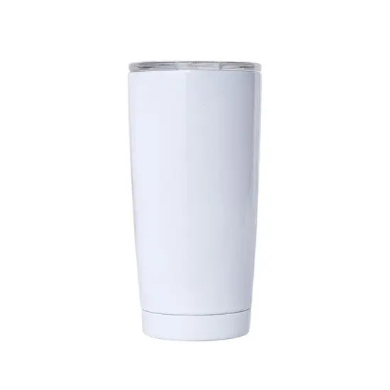 Kitcheniva Double Walled Stainless Steel Tumbler With Resistant Lid 20 oz White {1}