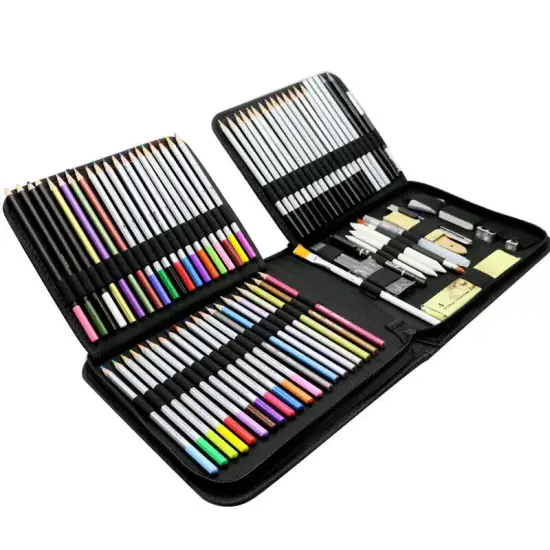 83 pcs Professional Drawing Artist Kit Set Pencils and Sketch Charcoal {1}