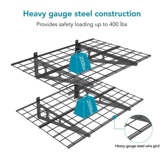 Wall Shelf Garage Storage Wall Mounted Floating Rack. Black {4}