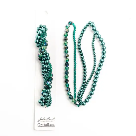 Crystal Lane DIY Teal Hydrangea Twisted Glass & Pearls Beads, 5 Strands {2}