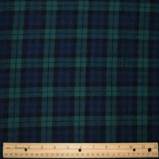 FabricLA 100% Cotton Flannel Fabric - 58/60" Inches (150 CM) - Cotton Tartan Flannel Fabric - Use as Blanket, PJ, Shirt, Cloth Flannel Craft Fabric - Blue & Green, 2 Continuous Yard {4}