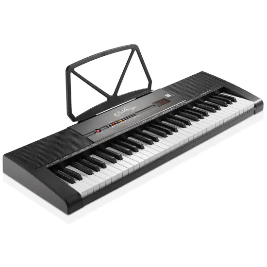 Ashthorpe 61-Key Digital Electronic Keyboard&nbsp;Piano with Light Up Keys, Includes Stand, Bench, Headphones, Mic and Keynote Stickers {2}