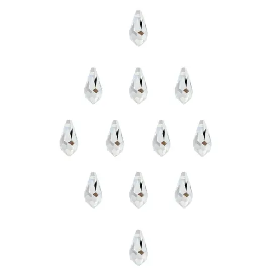 Preciosa 12-Piece Teardrop Glass Pendant, 9x18mm Crystal {2}