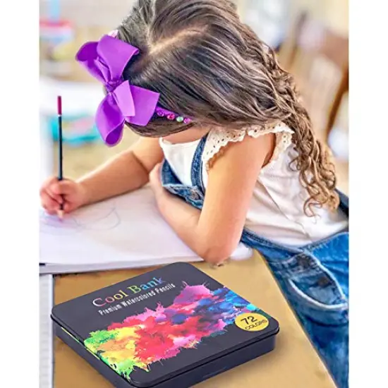 72 Professional Colored Pencils, Artist Pencils Set with 2 x 50 Page Drawing Pad(A4), Premium Artist Soft Series Lead with Vibrant Colors for Sketching, Shading & Coloring in Tin Box {3}