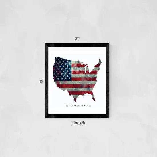 American Flag Poster USA United States of America Wall Art Print, 24"x18", Unframed {2}