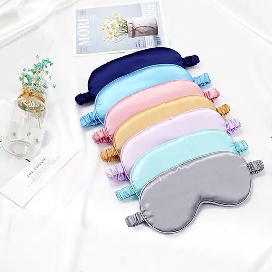 Kitcheniva Smooth Padded Double Sided Satin Travel Sleep Eye Mask Cover Light pink {4}