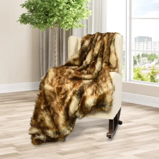 Soft Warm Fluffy for Bed Luxury Plush Faux Fur Blanket -L {1}