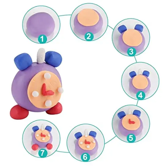 Small Modeling Clay Set, 12 Colors Safe & Non-Toxic Oven Bake Polymer Clay Starter Kit for Kids/Beginners {6}