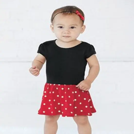 Baby Cotton Rib Dress --- Black & Red with White Dots, Various Sizes by Rabbit Skins&reg; {3}
