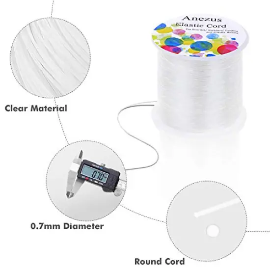 Elastic String for Bracelets, Anezus 0.7mm Elastic Bracelet String Beading String Jewelry String Stretch Cord for Bracelets, Jewelry Making, Beads {5}