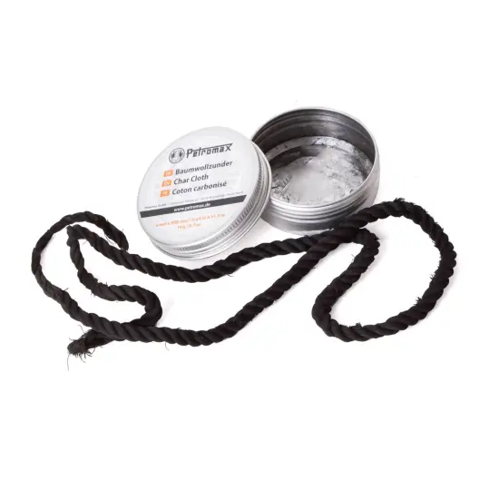 Petromax Tinder for Fire Starter, Natural Char Cloth Packed Inside a Weatherproof Tin for Outdoor Campfires, for Camping and Outdoor Adventures {4}