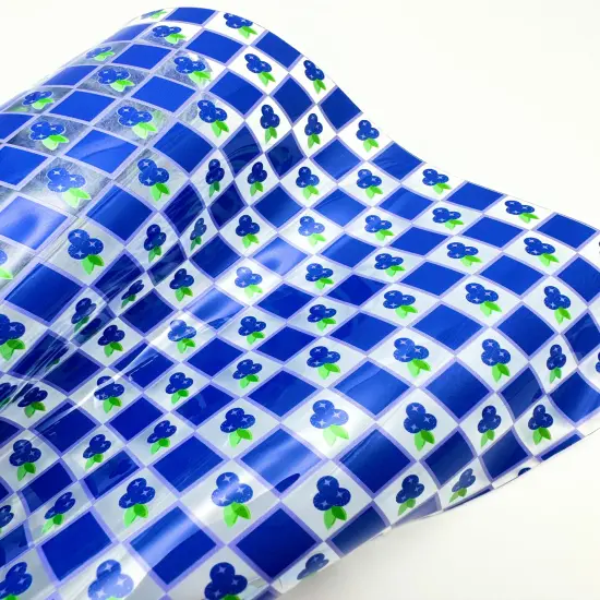 Blueberry Check Clear TPU Vinyl {1}