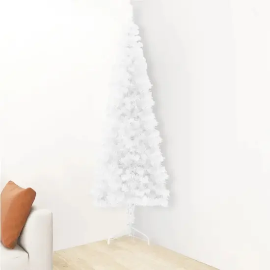 6 ft White Half Christmas Tree with Stand {3}