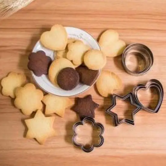 24 Pcs Mini Metal Cookie Cutters Set -Clay Cutters/Mini Fruit Vegetable Cutters/Star Heart Round Flower Square Mini Cutters - Cookie Cutters for Kids Lunch/Mini Geometric Shapes Cookie Cutters {6}