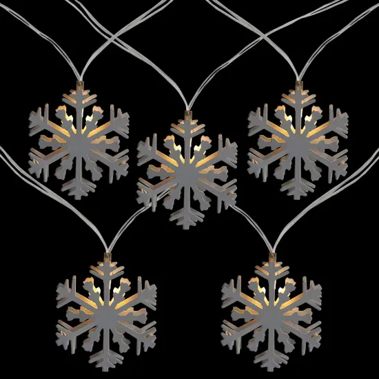 Northlight Snowflake LED Candlelight Clear Christmas Light Set - 4' Clear Wire - 10ct White {4}